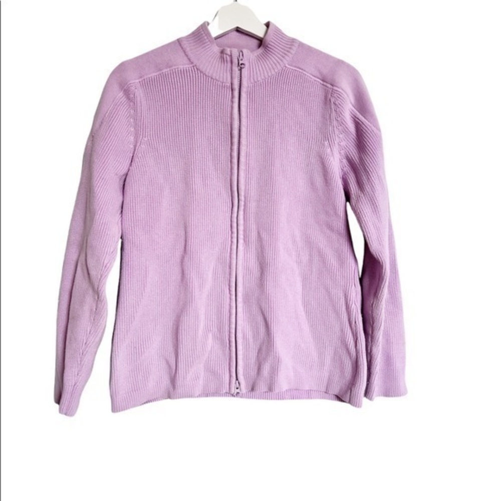 Orvis lilac lavender women’s knit spring jacket Large